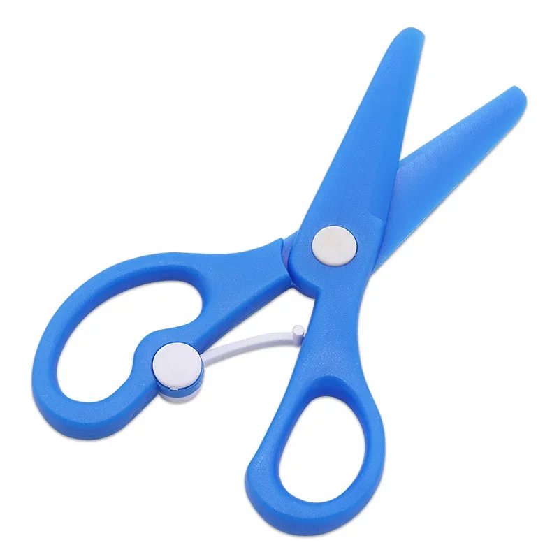 Dobeli ABS Plastic Material Safety Children Student Shears Household DIY Handmade Paper Kids  Scissors with Effort Saving Spring