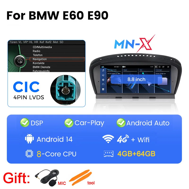 NaviFly MN-X EU Voorraden Draadloze Carplay Intelligente Auto Systemen Voor BMW E60 E61 E63 E64 E90 E91 E92 CCC Video Multimedia Speler