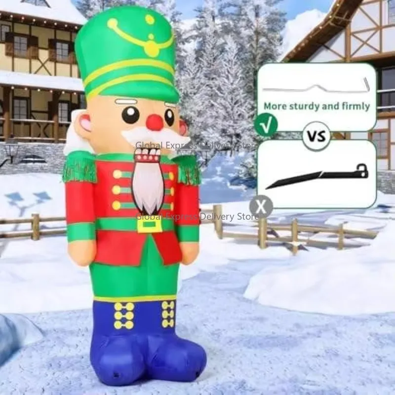 

Wholesale 6.5FT Christmas Nutcracker Soldier Inflatable LED Lights Yard Decoration Outdoor Lawn Garden Xmas Holiday Decor