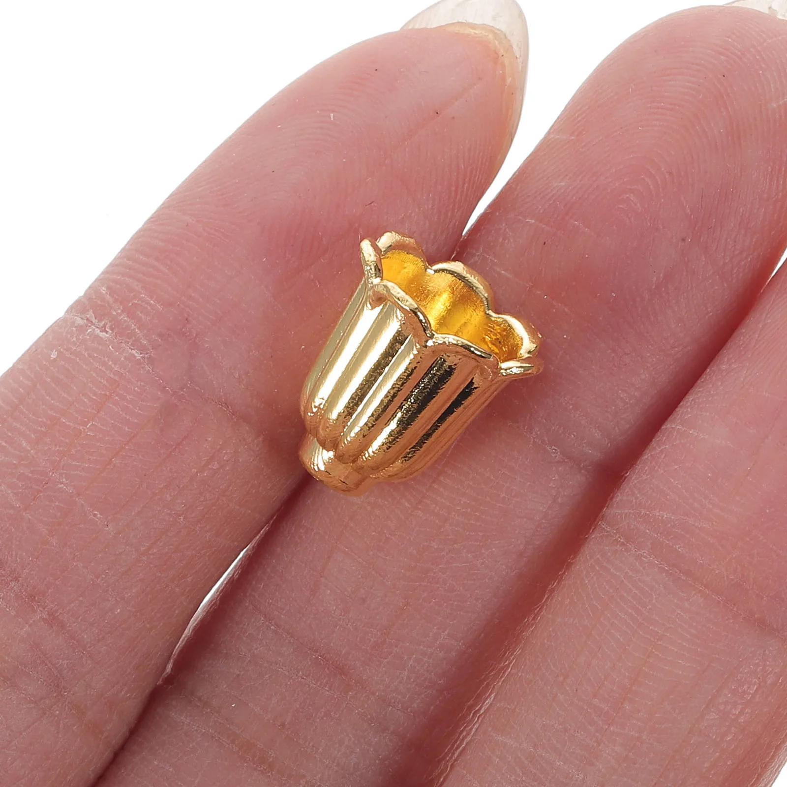 

100pcs Ear Ring Pendant Components Flower Bead Caps Jewelry Making Diy Bracelets Necklaces Alloy Spacer End Caps Craft Supplies