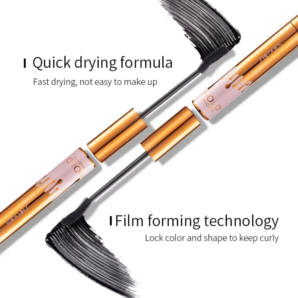 12 قطعة ماسكارا ثلاثية الأبعاد إطالة الرموش ماسكارا سوداء إطالة فرشاة الماسكارا ماكياج الجمال تأثير طويل ماسكارا ذهبية