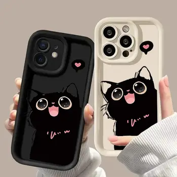 適用於摩托羅拉 Moto Edge 40 Neo 50 Pro 50 Fusion 5G G84 G14 G32 G35 G52 G30 G60S G53 G22 E13 E14 的可愛黑貓手機殼 10 最佳銷售 摩托羅拉 G60s - №5