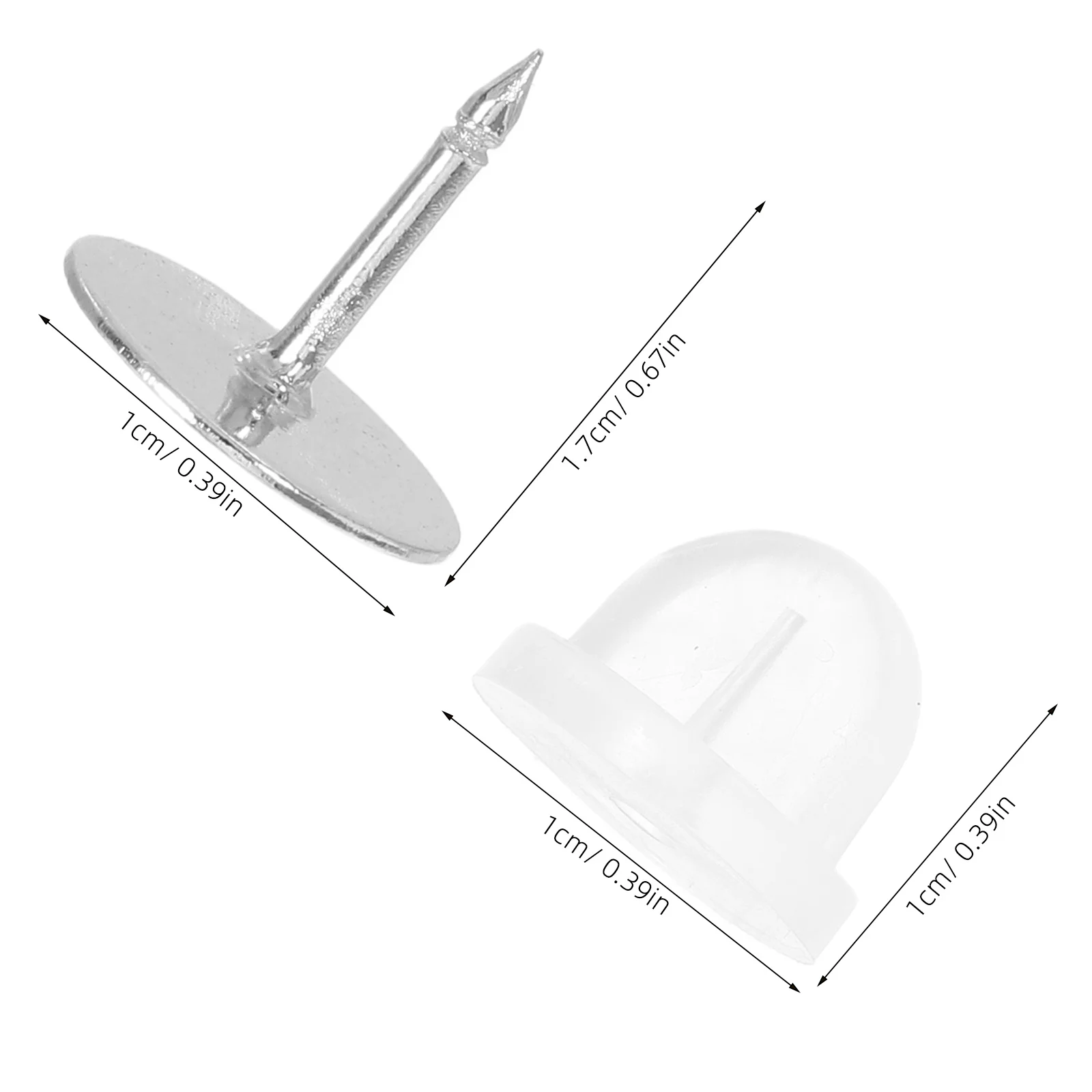 100 set Backs For Jewelry Making: Transparent Locking Clasp Pins Replacement Badge Fastener Brooch Pin Backings Craft Supplies