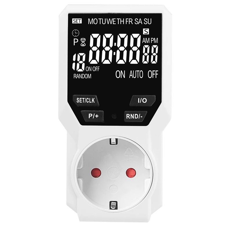 Digital Timer Switch Programmable Electronic Timing Socket Outlet Appliance Time Control Timed Countdown EU Plug