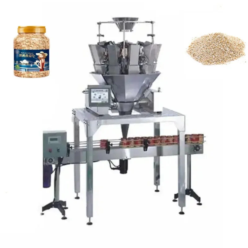 500g 1kg cereals/wheat flour/powder jars filling packaging machines with multi head weighing scales