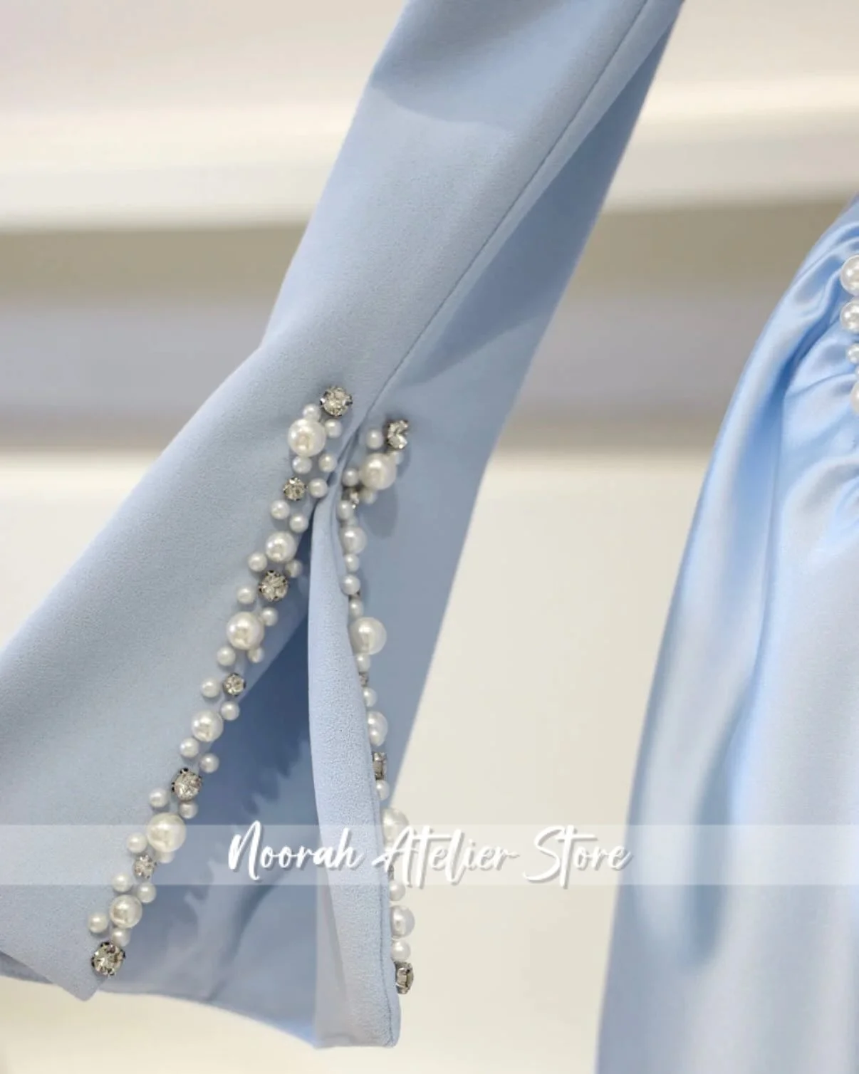 Élégant col haut arabe robes de bal perles châle robe de bal Aline robe formelle pour femme robe islamique robe de bal personnalisé