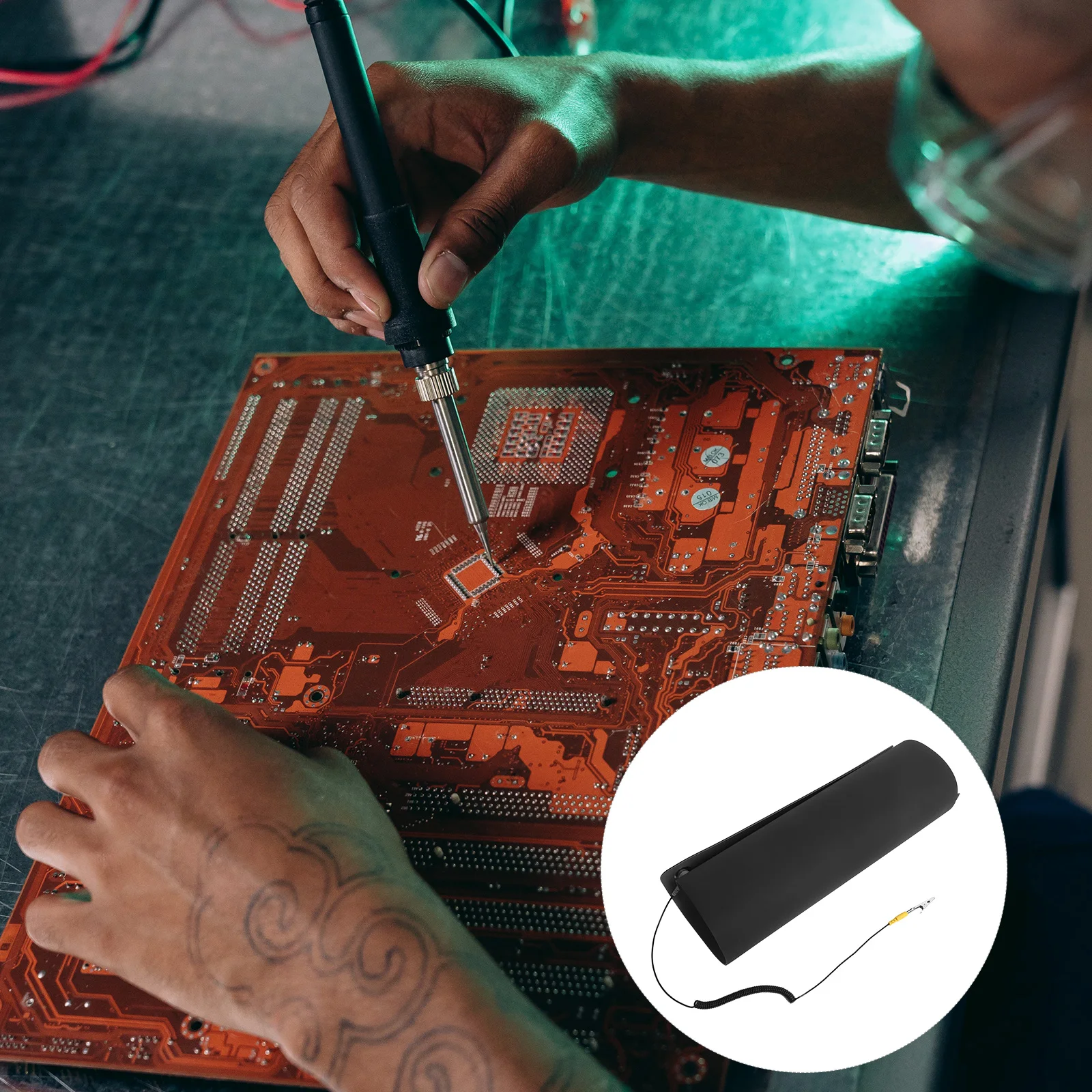 

Anti Static Table Mat Rubber Workbench Pad Heat Resistant Non Slip Electronics Repair Mat ESD Grounding Wrist Strap Soldering