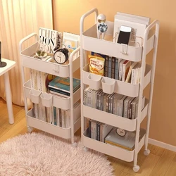 Mobile Trolley Organizer Bedroom Bookshelf with Wheels Household Multi-Layer Storage Rack Kitchen Multifunctional Cart Organizer