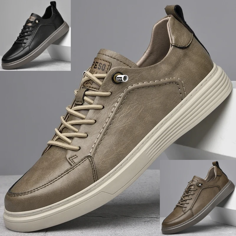

Brand High Quality Genuine Leather Casual Shoes Men's Oxford Shoes Jogging Shoes Men's Breathable Elevated Business Dress Shoes