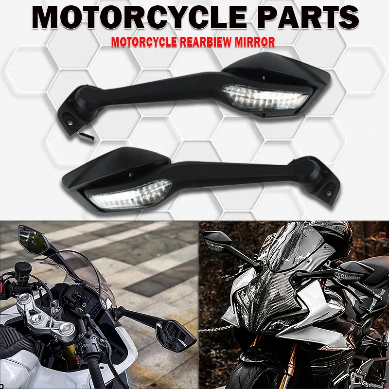

New 450sr For CFMOTO 450SR 450 SR 450SR-S Motorcycle rearview mirror with turn signal lamp mirrors with indicators ﻿accessories