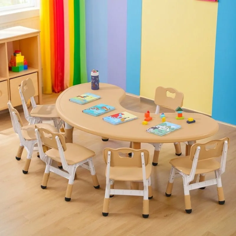 Table and chair set Kindergarten table and chair, baby drawing game learning desk