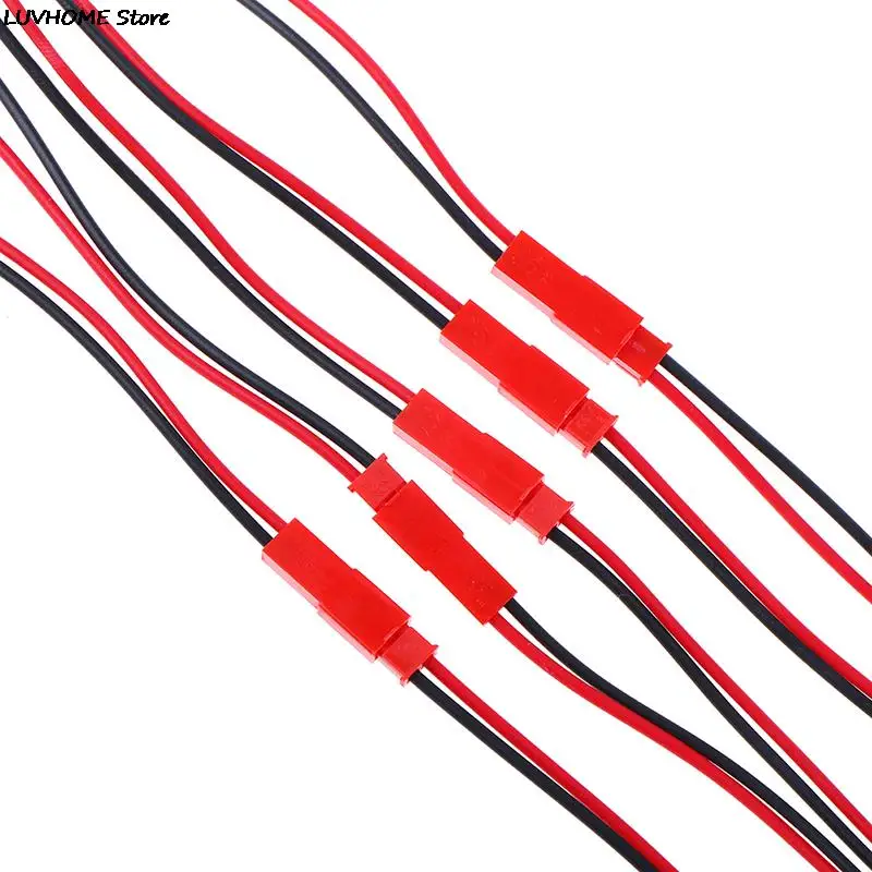 20Pcs Connector Red 2 Pin Connector Male Female JST Plug Cable 22 AWG Wire For RC Battery Helicopter LED Lights Decoration