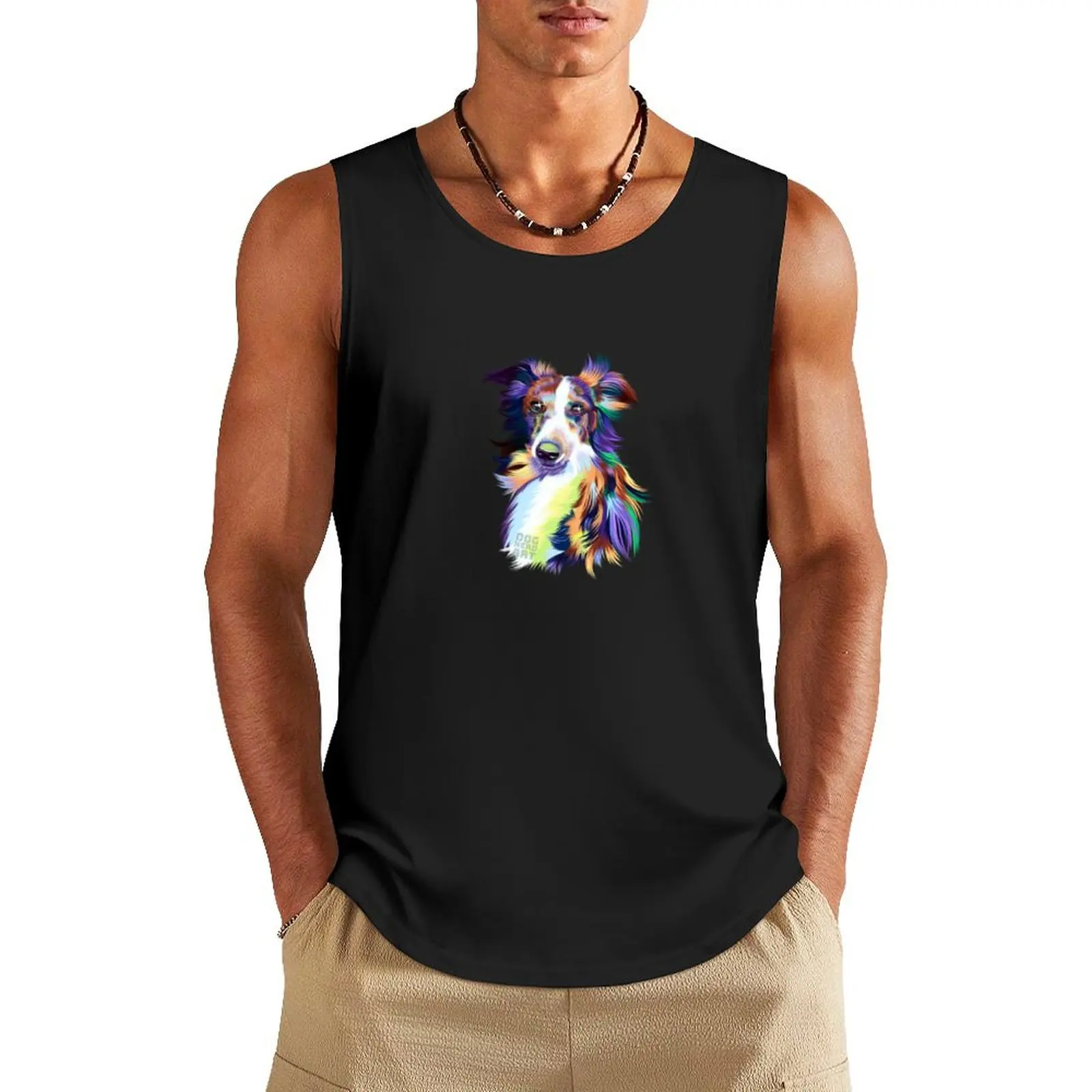 

Rainbow Silken Windhound Tank Top singlet for men Gym clothes