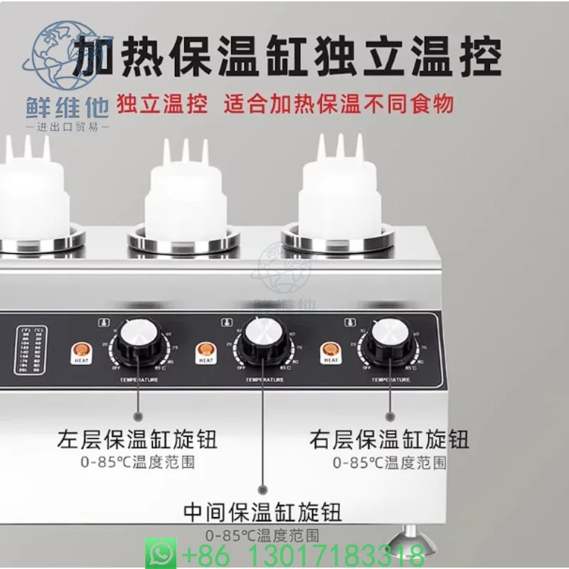 

Commercial Bench Type Four Head Round Juice Warming Machine Heat Preservation Machine Steamer