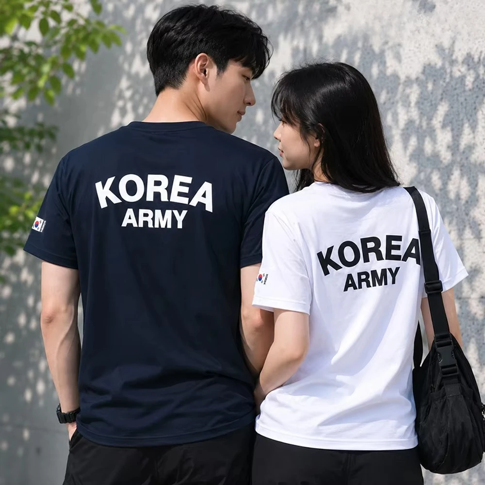 Camiseta del ejército coreano ROKA, camiseta de algodón de estilo táctico con estampado de bandera de unidad militar para fanáticos del Airsoft, camiseta para hombres para fanáticos de patriotas coreanos