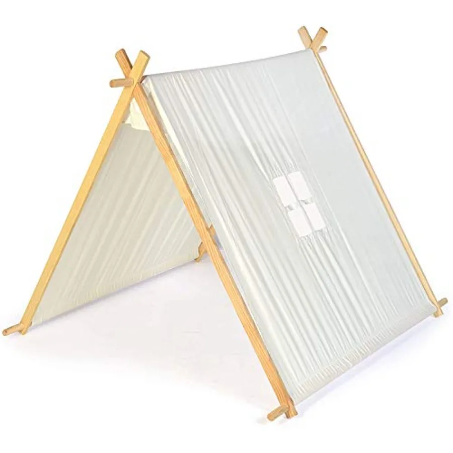 Teepee à cadre en A en toile de 3,3' avec étui de transport – Tissu en toile blanche personnalisable pour le camping et les événements en plein air