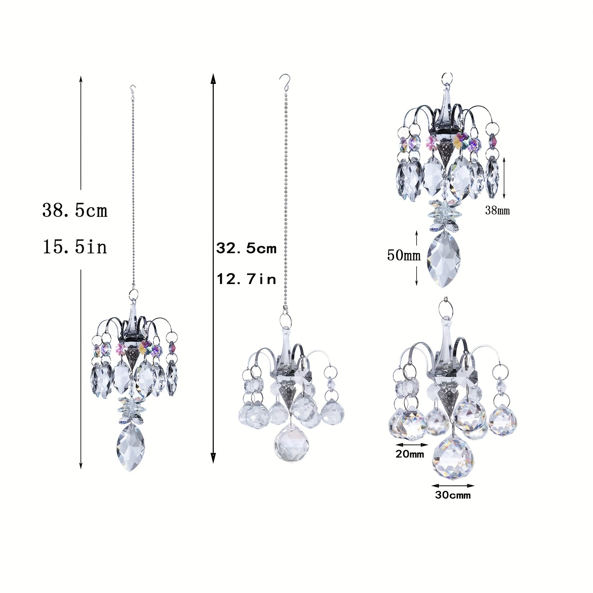 1pc Crystal Suncatcher, Glass Prism Rainbow Maker Chandelier For Window Pendant, Garden Art, Balcony