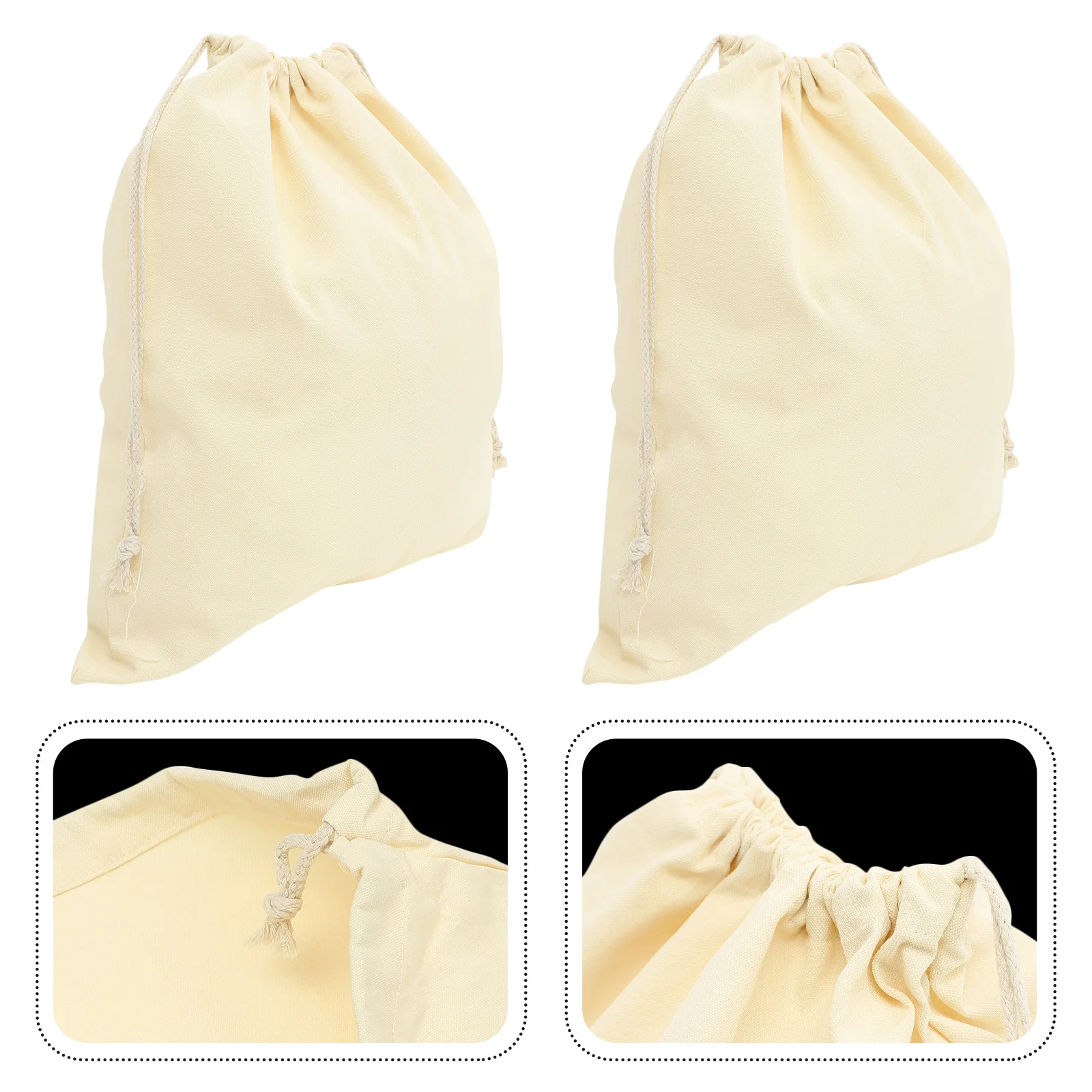 

2Pcs Laundry Storage Bags Canvas Drawstring Pouches Large Hanging Organizer Travel Dirty Clothes Bag for Home