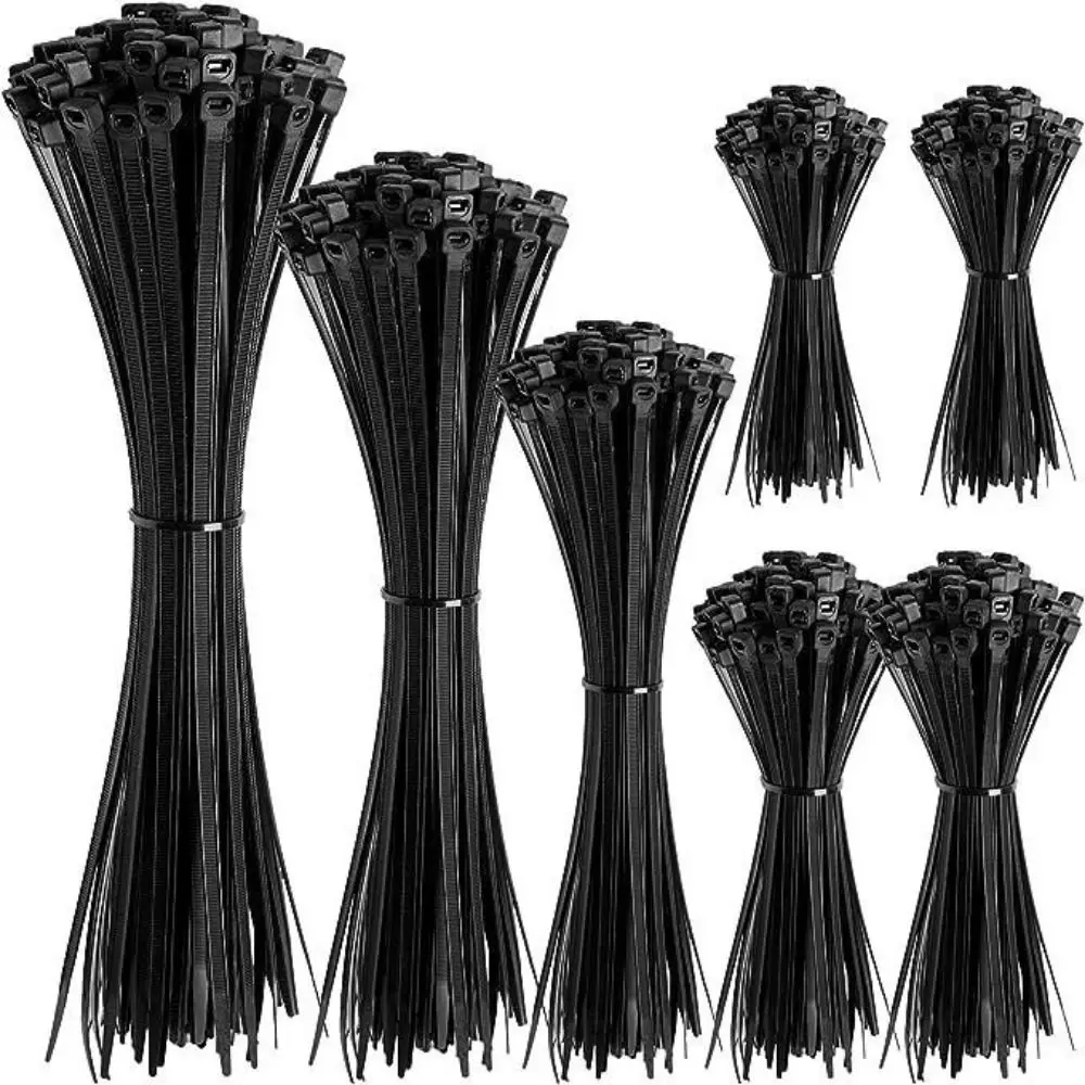 400Pcs Various Sizes Nylon Cable Ties Self-Locking High Tensile Strength Cable Zip Ties Adjustable Length Multi-Purpose
