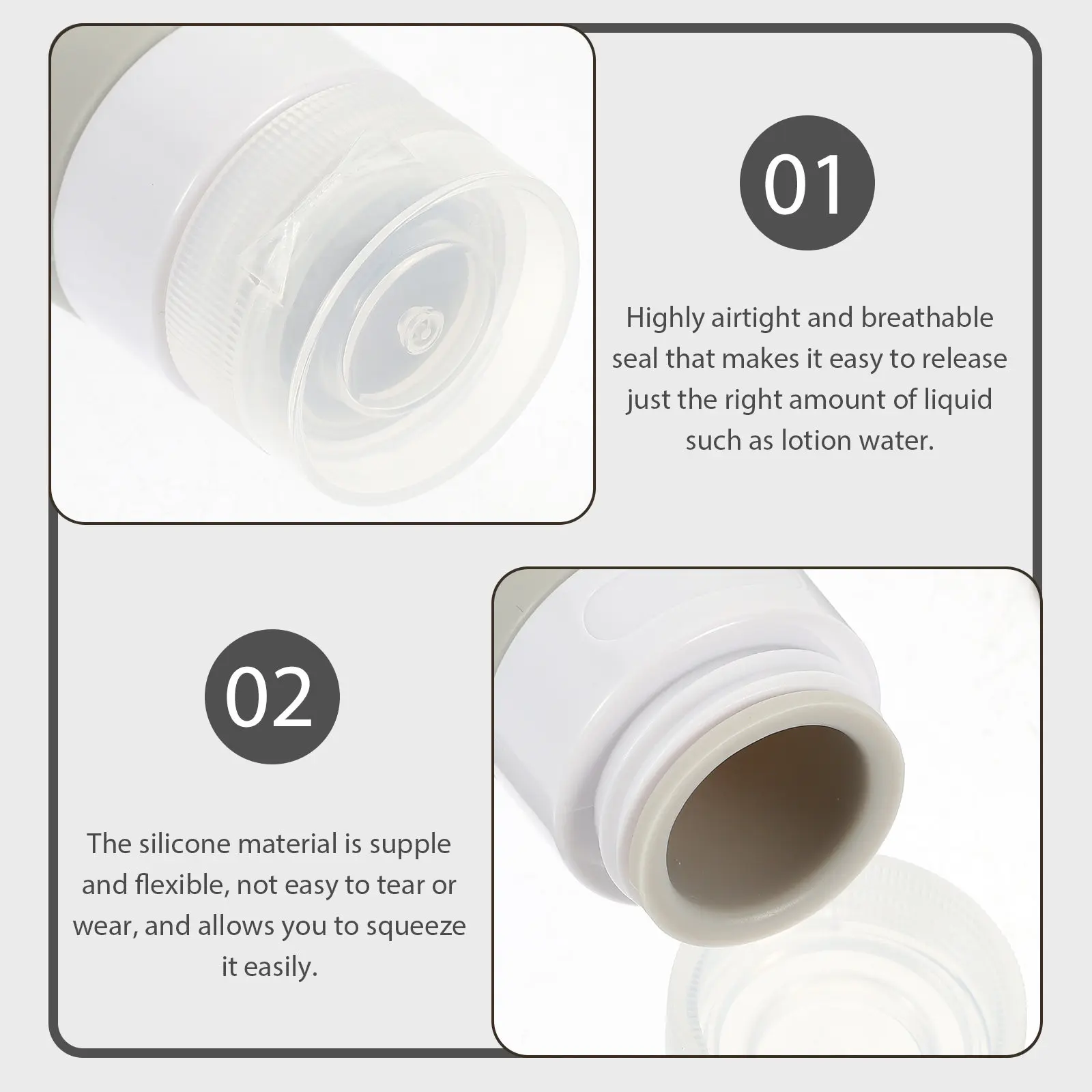 

Набор из 3 герметичных силиконовых дорожных бутылочек: маленькие портативные многоразовые емкости для лосьона и шампуня, гибкие сжимаемые контейнеры для туалетных принадлежностей