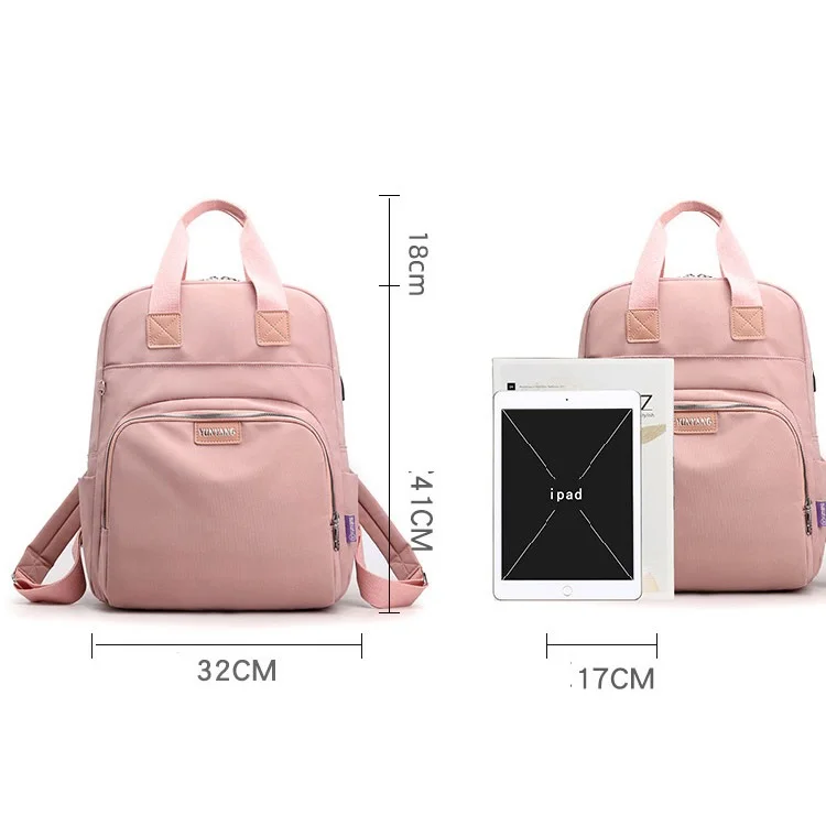 Mochila bordada personalizada para mujer, morral de hombro impermeable para ordenador portátil, bolsos de negocios de calidad