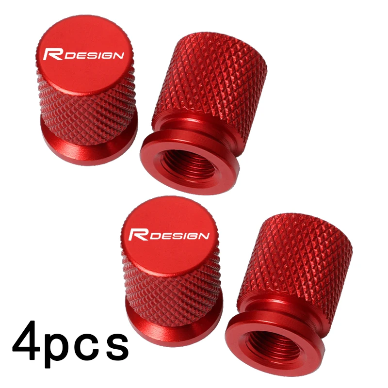 For Volvo R Design RDesign V40 V50 C30 S60 XC60 XC90 XC40 V60 S40 XC70 C70 C40 Car Wheel Tire Valve Caps Tyre Stem Covers