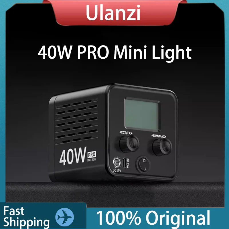 

Ulanzi 40W PRO Light 40W 2500-6500K Mini COB Bi-color LED Portable Soft Fill Light For Camera Photography Indoor Portrait Shoot
