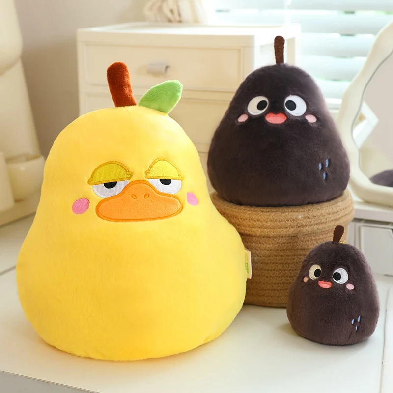 

30cm New Creative Fruit Duck Pear Turn into Frozen pear Plush Toy Cartoon Stuffed Animals Funny Duck Pears Stress Doll Kids Gift