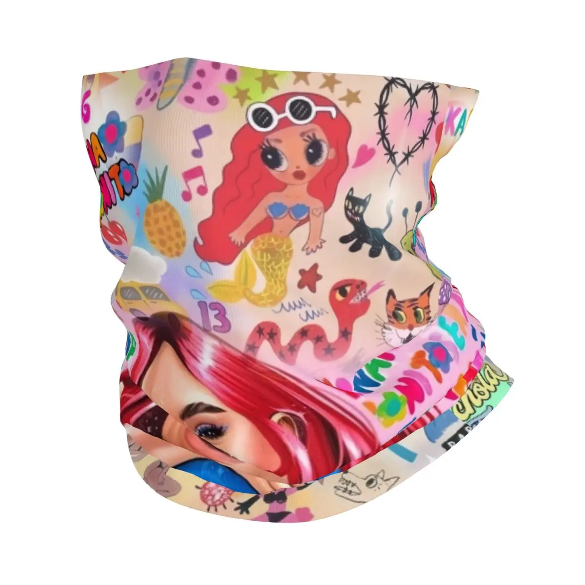 

Manana Sera Bonito Karol G колумбийская певица бандана, утеплитель для шеи, шарф для лица для пеших прогулок, колумбийская повязка на голову с гетрами для певицы