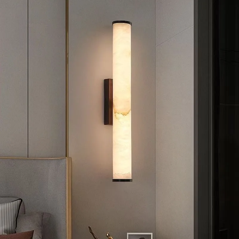 Modern Copper and Black Wall Lamp Faux Marble Wall Light for Entryway Bedroom Dining Room Hallway Home Decor Lighting