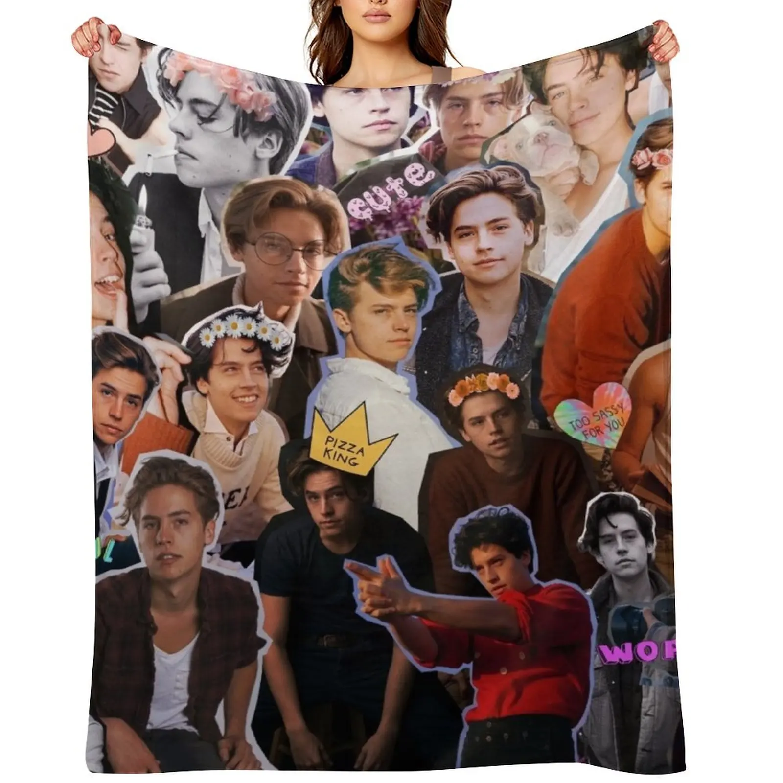 

Cole Sprouse Collage Throw Blanket Travel blankets and throws Flannels halloween Blankets
