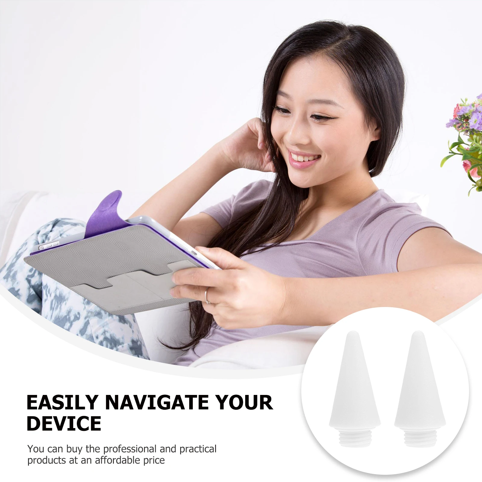 

2Pcs Anti Misoperation Stylus Pen Tips Replaceable Protective Caps for Sensitive Touch Delicate Design Easy Navigation