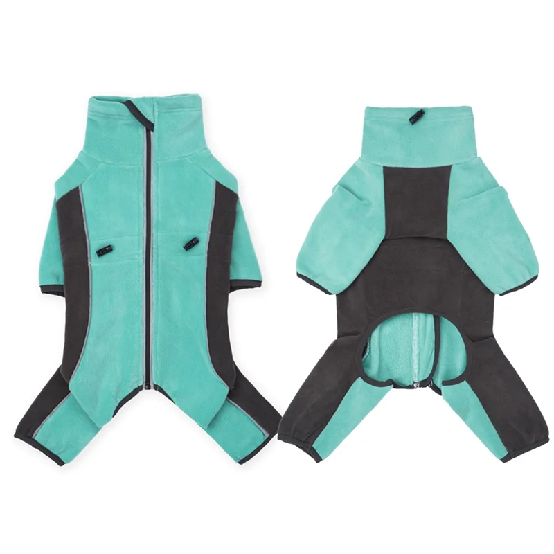 Mono de invierno para perros, monos cálidos de lana gruesa para perros pequeños, ropa reflectante a prueba de viento para cachorros, ajustable
