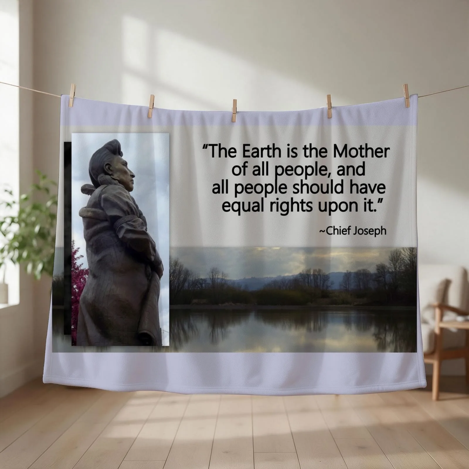 Chief Joseph Quote Collage Throw Blanket Furry manga Large Decorative Throw Blankets