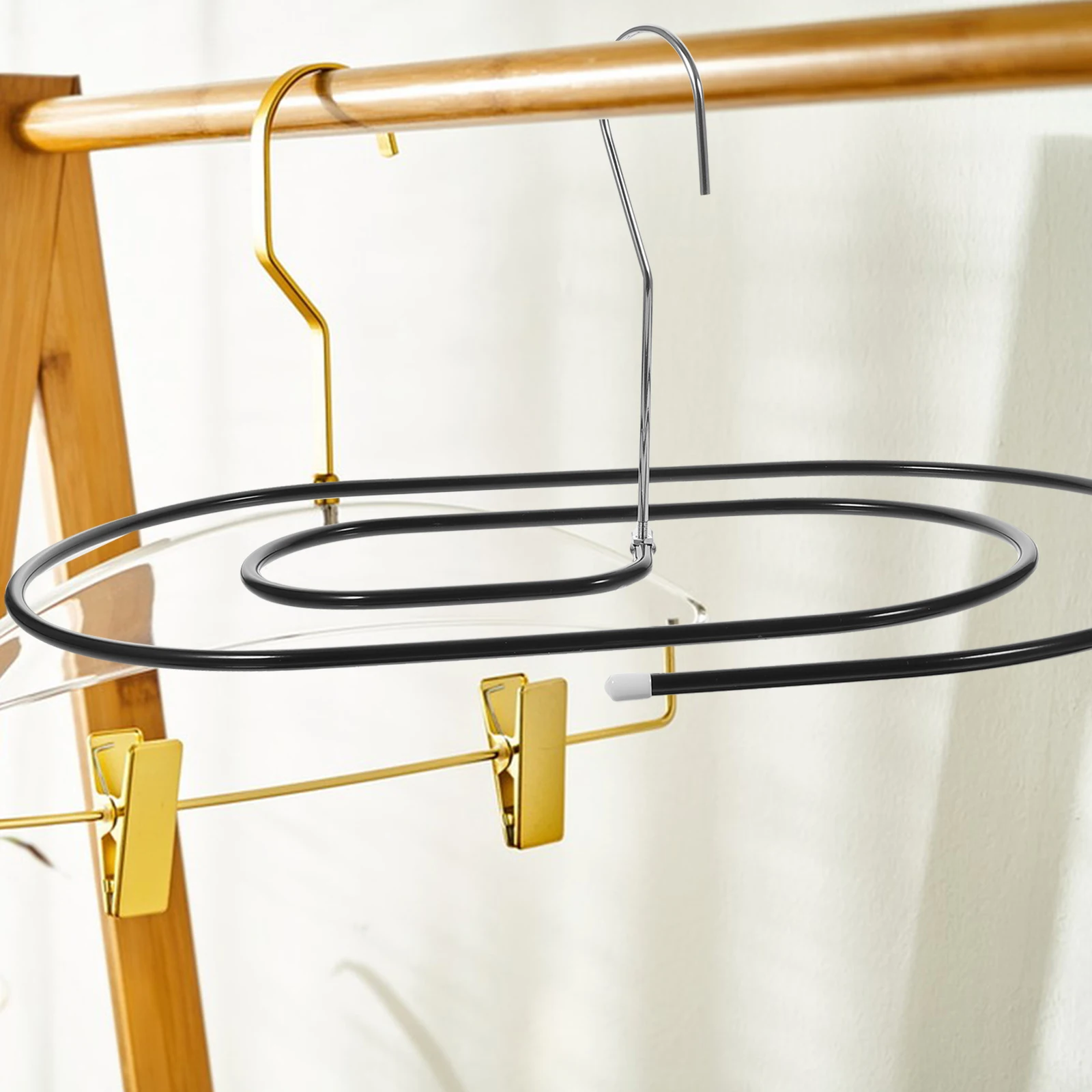 

Spiral Clothes Drying Steel Quilt Hanger Space Saving for Blanket Bed Sheet Heavy Duty Laundry Hanger Black Sturdy Hanging