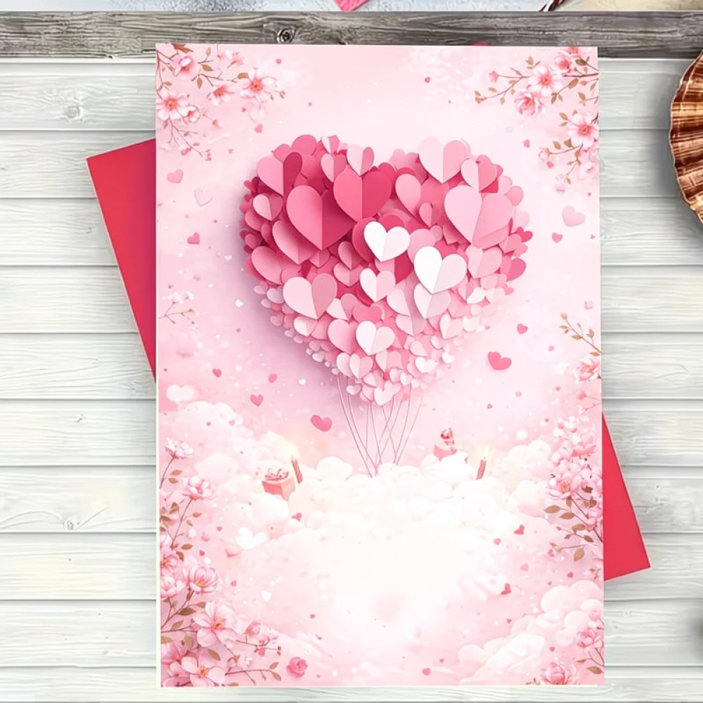 Love Tree Greeting Card Romantic Gift Paper Card For Valentine Day Anniversary Birthday Personalized Message Writing Card