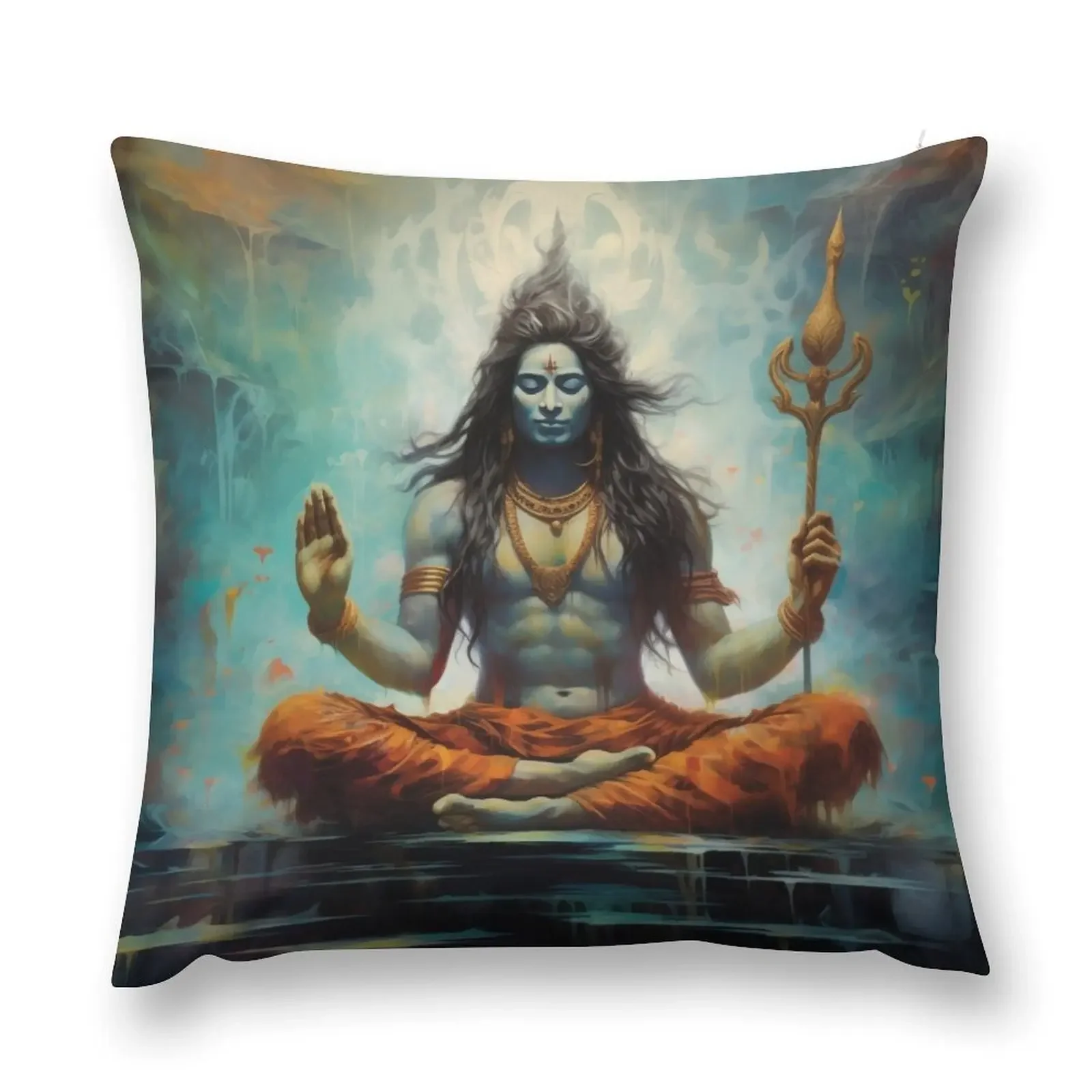 Shiva: The First Yogi Throw Pillow pillow cover christmas Custom Cushion pillow