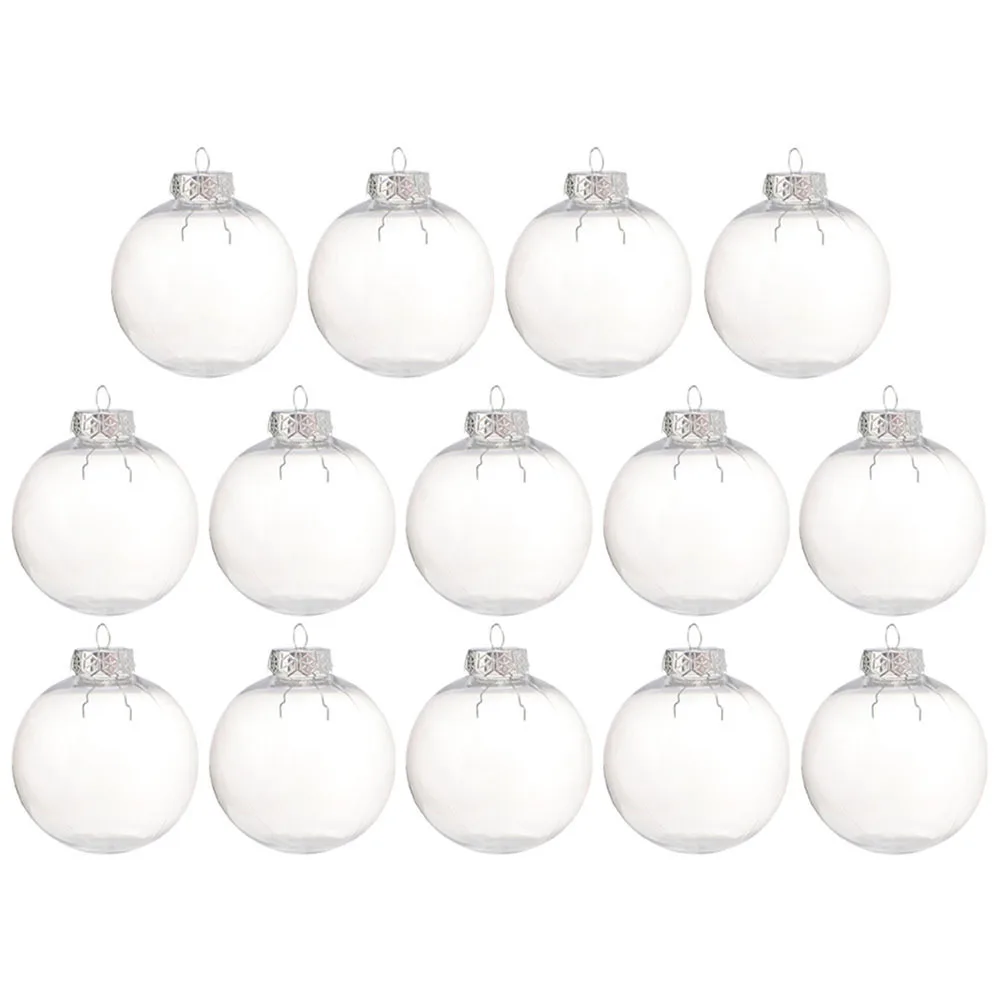 

14Pcs DIY Clear Plastic Fillable Balls Christmas Tree Hanging Ornaments Pendant for Festive Decor Gifts Christmas Ball Ornaments