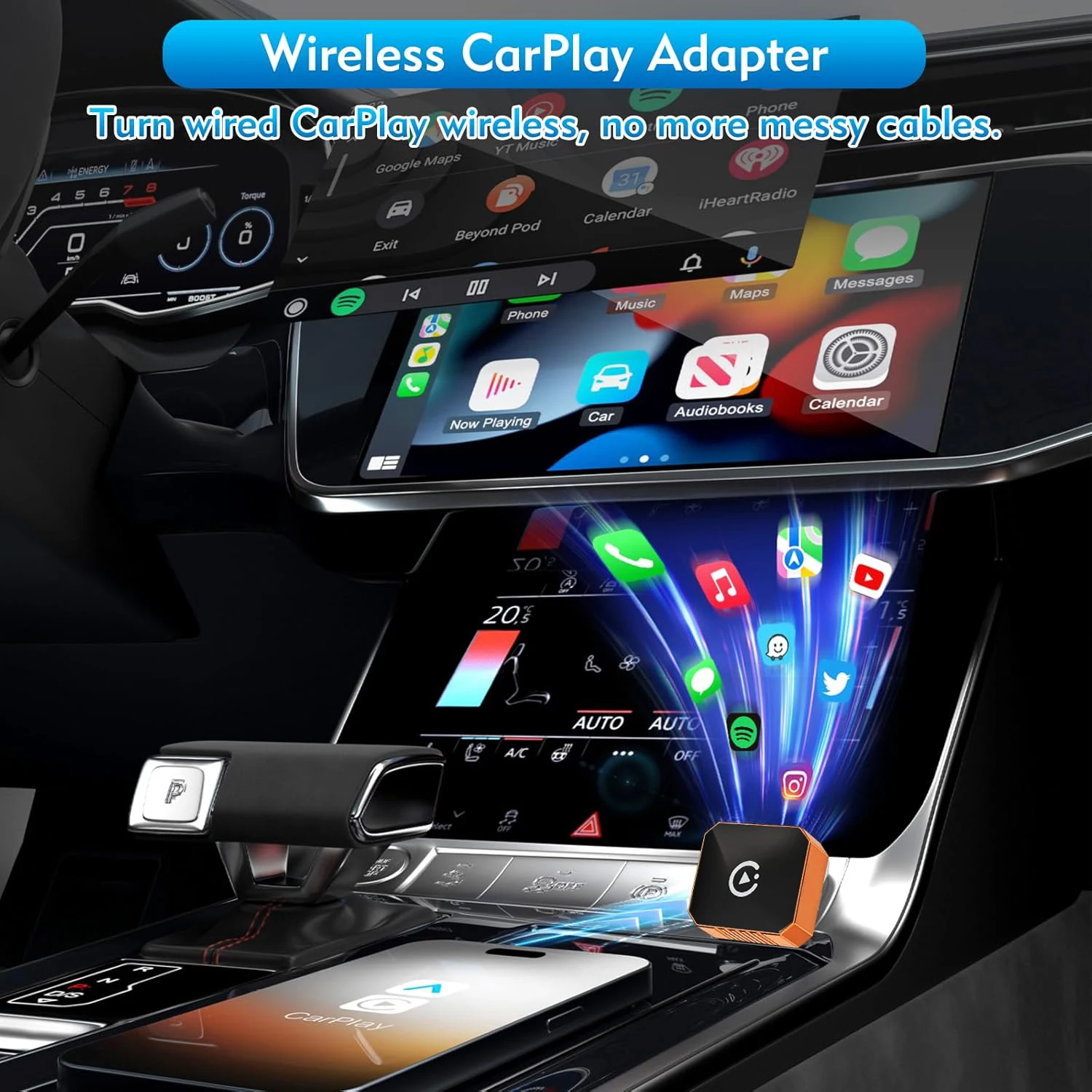 Picture 6: Wireless CarPlay & Android Auto Adapter – Plug & Play, 3X Speed Auto Connect for 1000+ Vehicles, iOS & Android