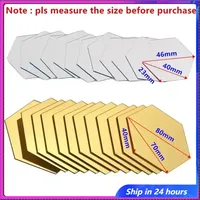 6/12PCS 4 Color Hexagon Acrylic Wall Mirror Self Adhesive Stickers Mosaic Tile Decals for Decoration DIY Art Ornaments Gift