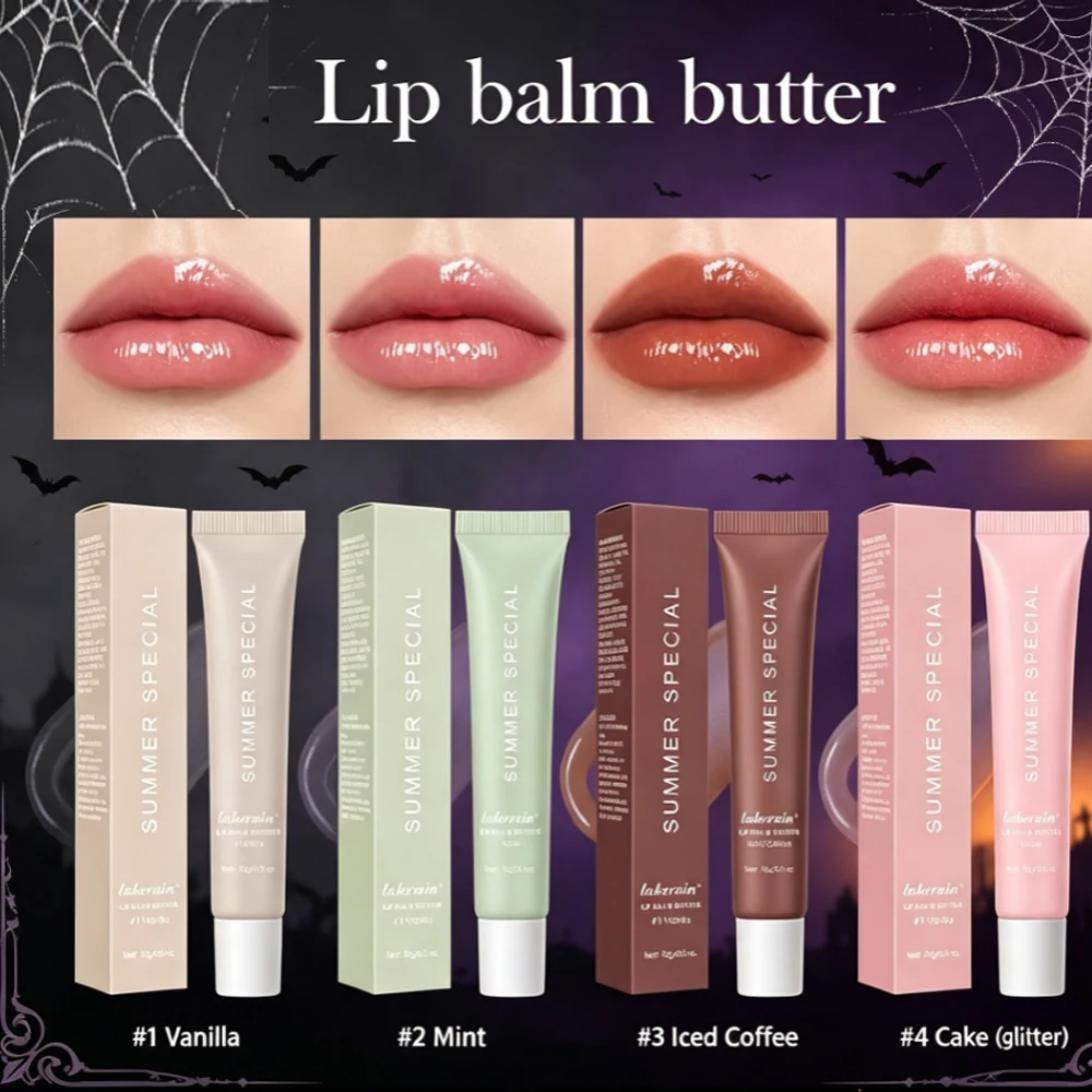 4pcs Lip Stain Hydrating Lip Balm Plumping Lip Oil Lip Stick Glossy Lip Glaze Stick Plumping Lip Cosmetics Halloween Gifts