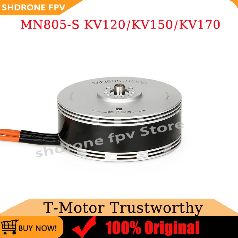 

Бесщеточный двигатель T-MOTOR Thrust 16KG MN805-S KV120 KV150 KV170 (LiPo) 6-12S для тяжелых VTOL-мультикоптеров и квадрокоптеров