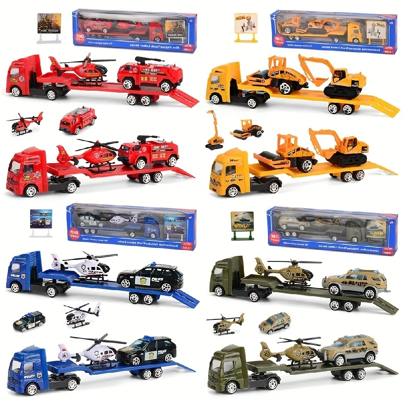 1:64 Mini Alloy Car Engineering Vehicle Set Toy Model for Kids