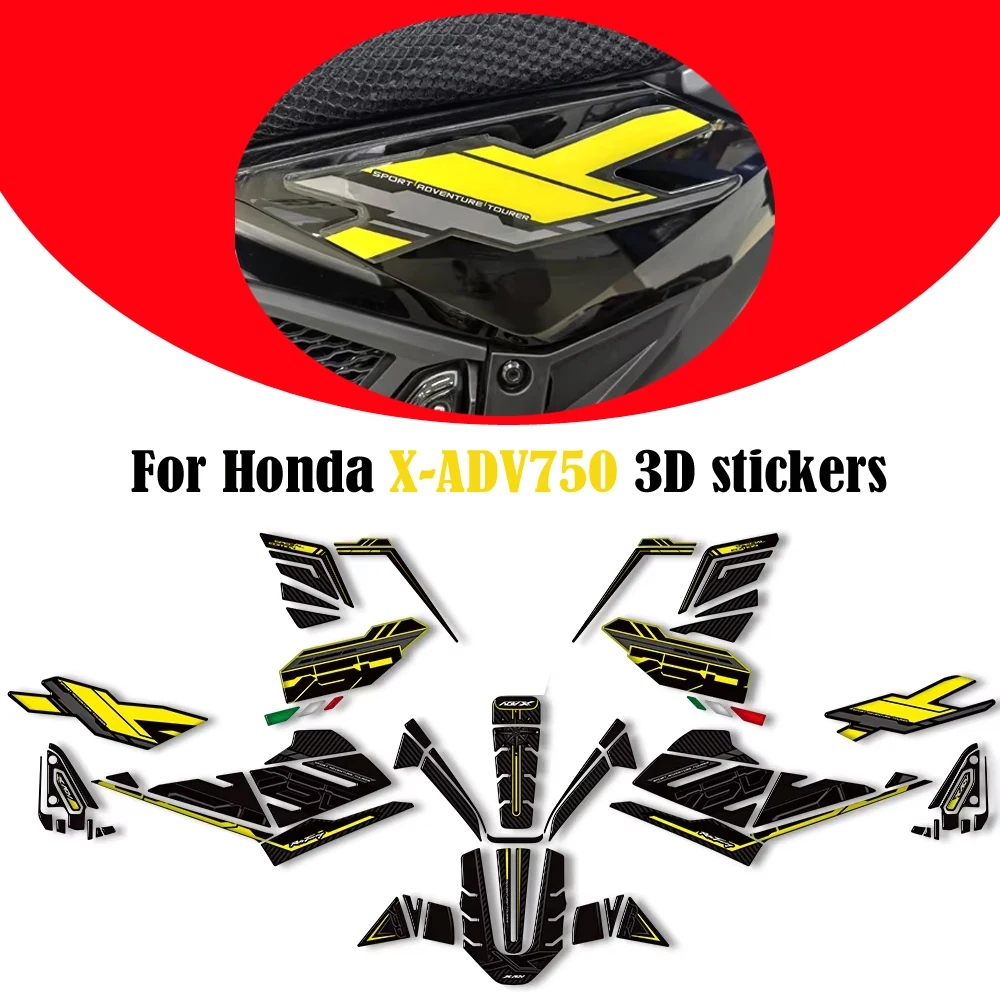 

For Honda X-ADV750 X ADV 750 Adventure Motorcycle Tank pad stickers Knee Pad Grips Gas Fuel Oil 3D Stickers 2021 2022 2024 2025