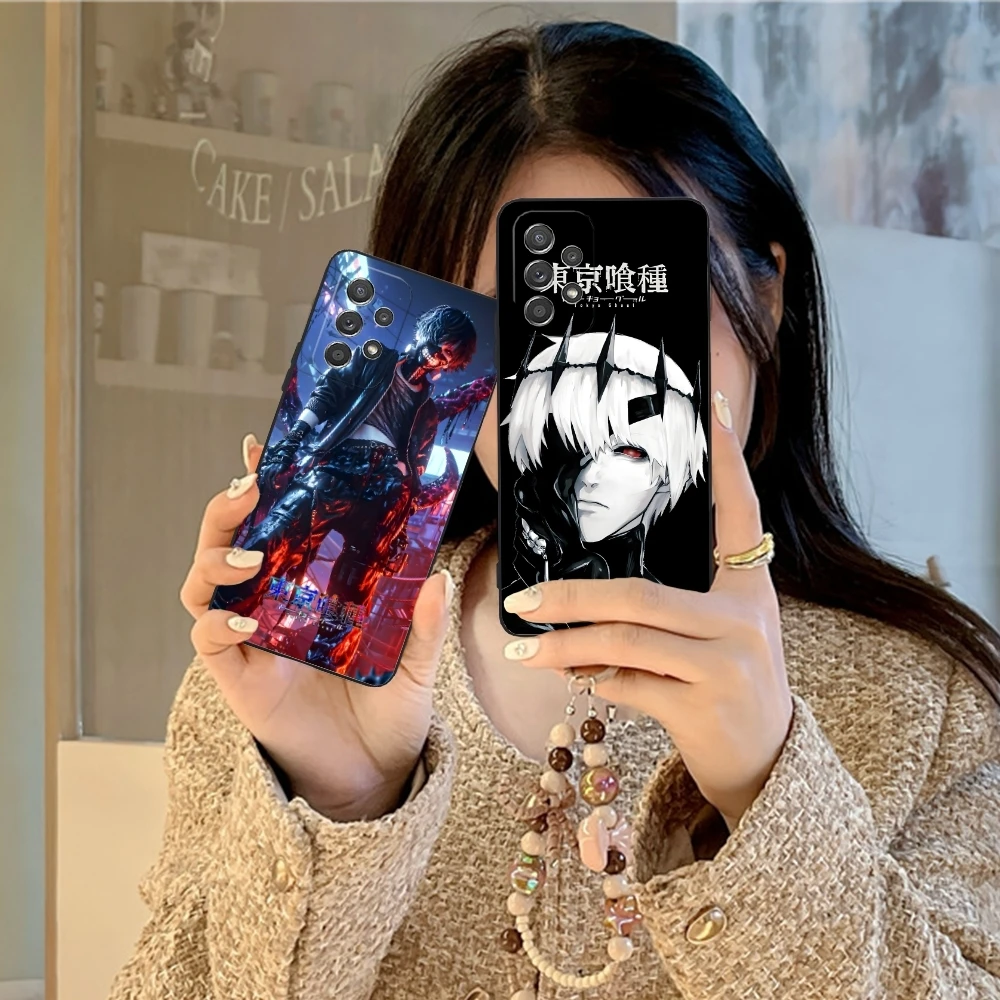 Tokyo Ghoul Kaneki Mobile Cell Phone Case for Samsung Galaxy A91 73 71 70 54 53 52 34 24 23 21 S 5G Black Soft Phone Cover Shell