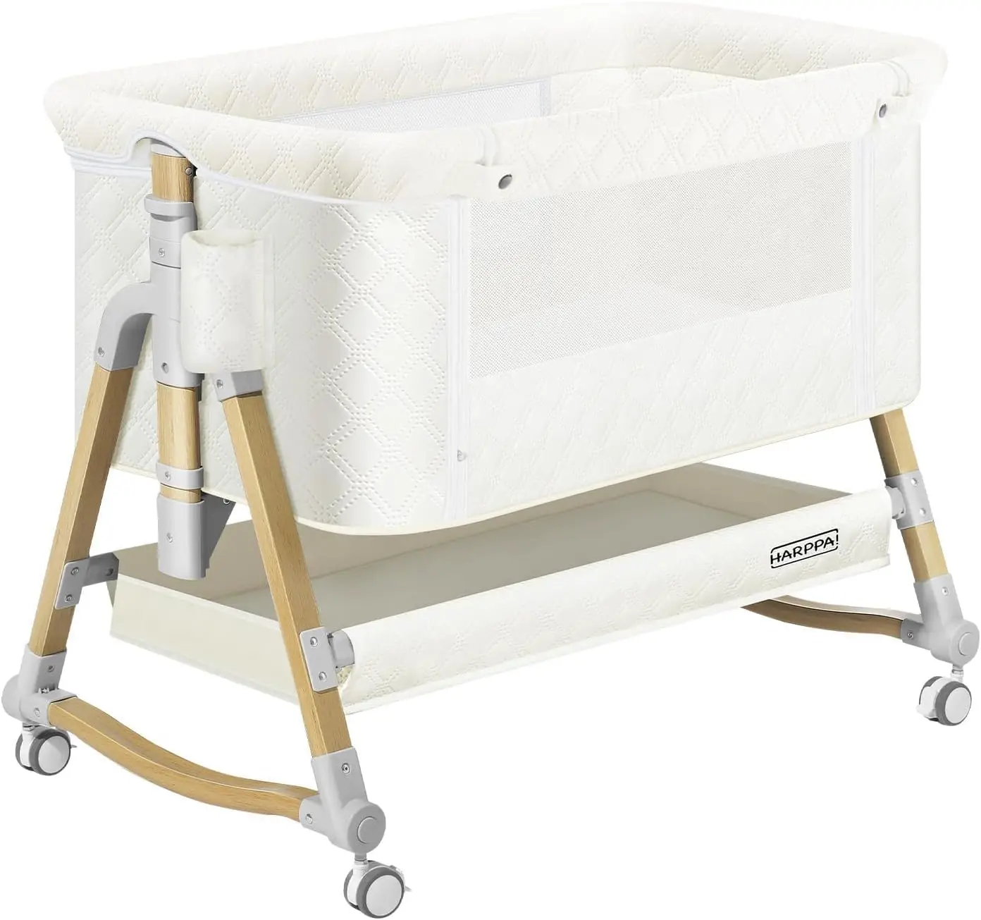 Cuddly 3 in 1 Baby Bassinet Bedside Sleeper, 5 Position Adjustable, Includes Mosquito Net, Mattress, Anchor Strap