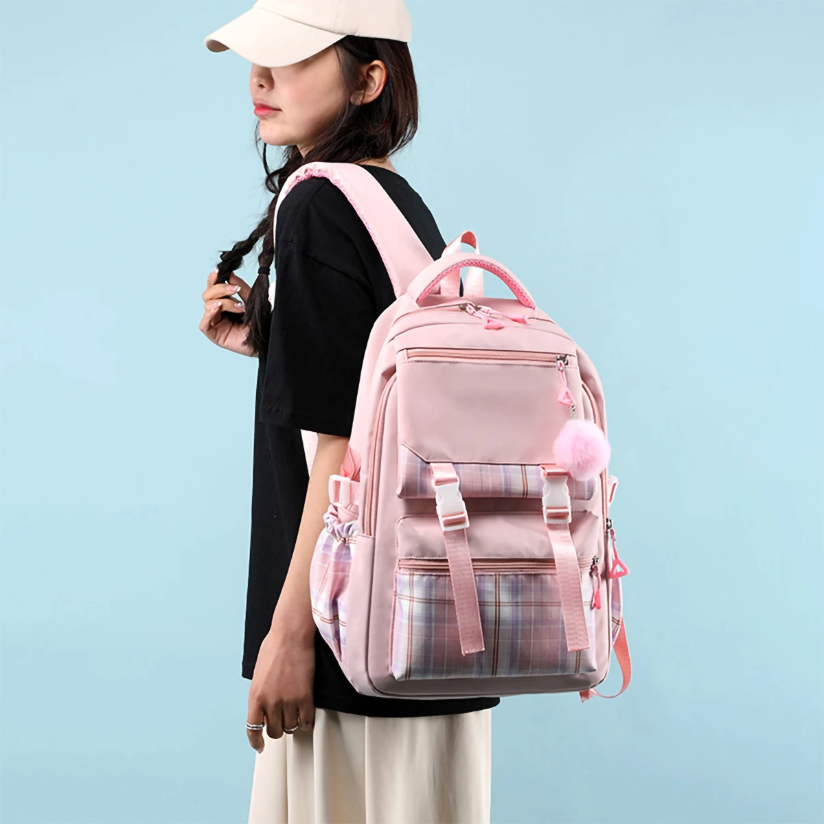 Customization Casual Student Backpack for Teenage Girls Boys Middle High School Lightweight Daypack with Adjustable Shoulder Str