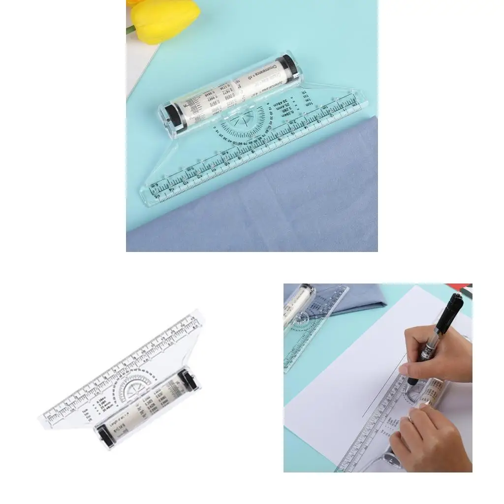  Drawing Tool Roll Draw Ruler Metric Ruler Clear Parallel Rolling Angles Rulers