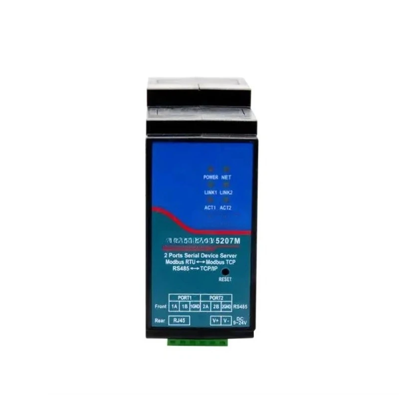 5207M 2 Ports RS485 Din-Rail Modbus Gateway MQTT Serial Server for Industrial IoT Data Communication