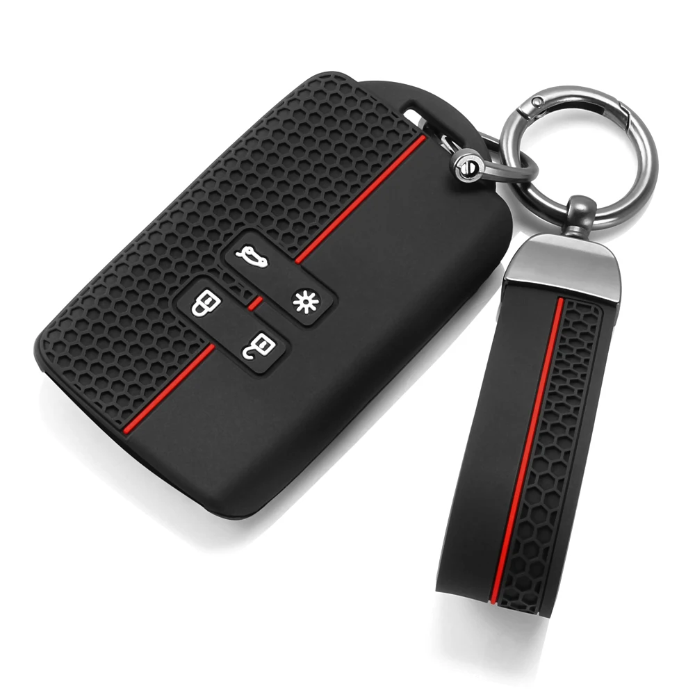 Silikon Auto Schlüssel Fall Schlüssel Kette Für Renault Koleos Captur Megane Clio Scenic Talisman Arkana Für Dacia Sandero Karte Fob